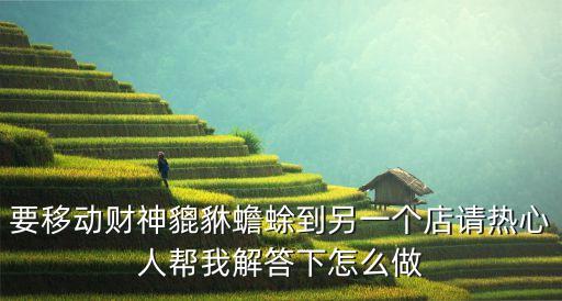 要移動(dòng)財(cái)神貔貅蟾蜍到另一個(gè)店請(qǐng)熱心人幫我解答下怎么做