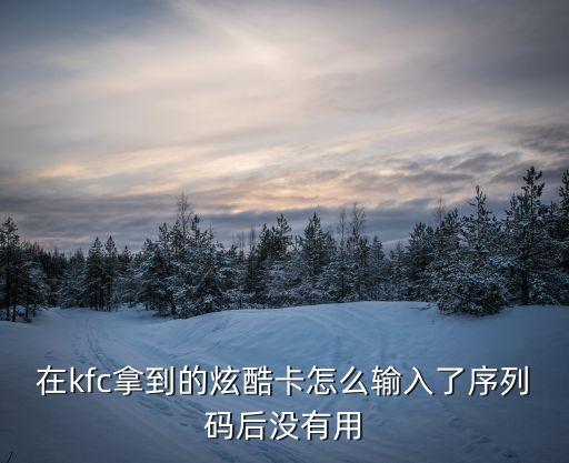 在kfc拿到的炫酷卡怎么輸入了序列碼后沒有用