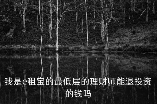 我是e租寶的最低層的理財(cái)師能退投資的錢嗎