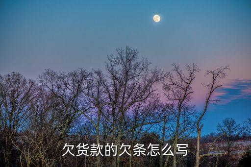 欠貨款的欠條怎么寫