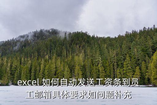 excel 如何自動(dòng)發(fā)送工資條到員工郵箱具體要求如問題補(bǔ)充