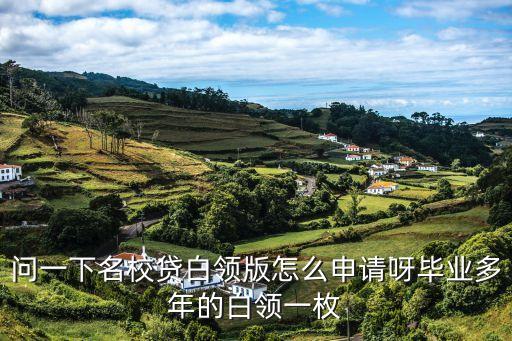 問(wèn)一下名校貸白領(lǐng)版怎么申請(qǐng)呀畢業(yè)多年的白領(lǐng)一枚