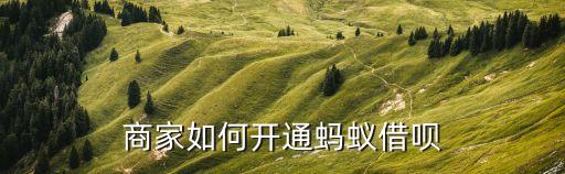 商家如何開(kāi)通螞蟻借唄