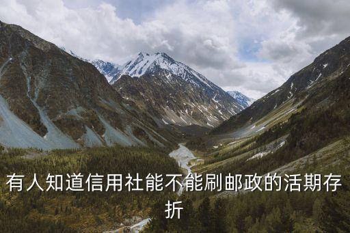 有人知道信用社能不能刷郵政的活期存折