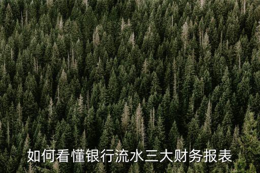 如何看懂銀行流水三大財務報表