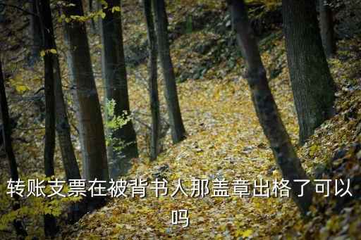 轉(zhuǎn)賬支票在被背書人那蓋章出格了可以嗎