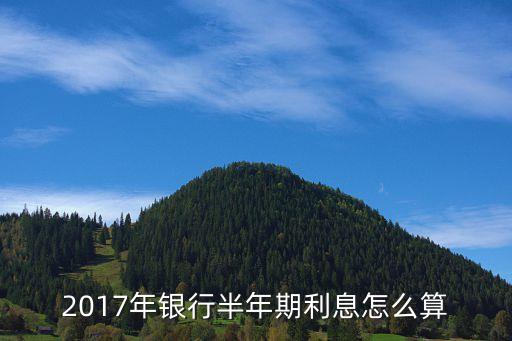 2017年銀行半年期利息怎么算