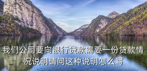 我們公司要向銀行貸款需要一份貸款情況說明請(qǐng)問這種說明怎么寫