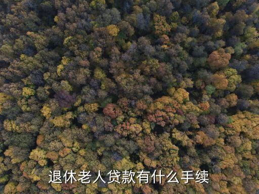退休老人貸款有什么手續(xù)