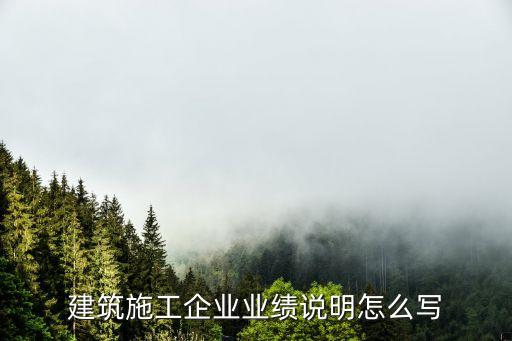 建筑施工企業(yè)業(yè)績(jī)說(shuō)明怎么寫