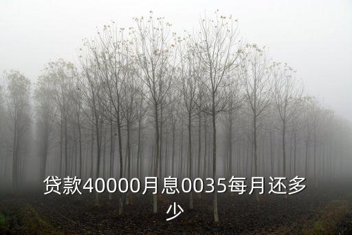 貸款40000月息0035每月還多少