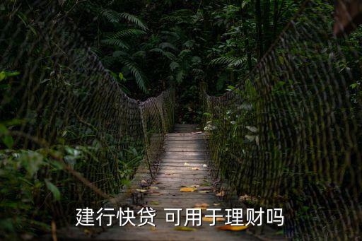 快貸用于投資會(huì)怎么樣，建行快貸 可用于理財(cái)嗎