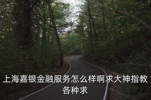 上海嘉銀你我貸工作怎么樣，上海嘉銀金融服務(wù)怎么樣啊求大神指教各種求