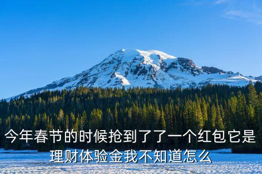 小寶理財體驗金怎么用，今年春節(jié)的時候搶到了了一個紅包它是理財體驗金我不知道怎么