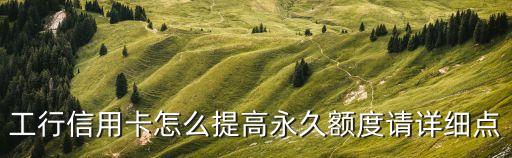 工行信用卡怎么提高永久額度請(qǐng)?jiān)敿?xì)點(diǎn)