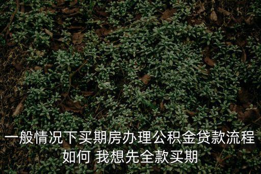 一般情況下買期房辦理公積金貸款流程如何 我想先全款買期