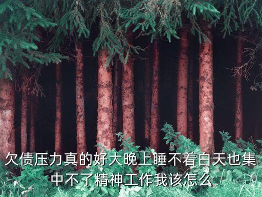 欠債壓力真的好大晚上睡不著白天也集中不了精神工作我該怎么