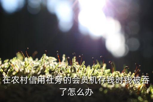 在農(nóng)村信用社旁的會(huì)員機(jī)存錢時(shí)錢被吞了怎么辦