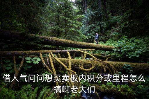 借人氣問(wèn)問(wèn)想買(mǎi)賣(mài)板內(nèi)積分或里程怎么搞啊老大們