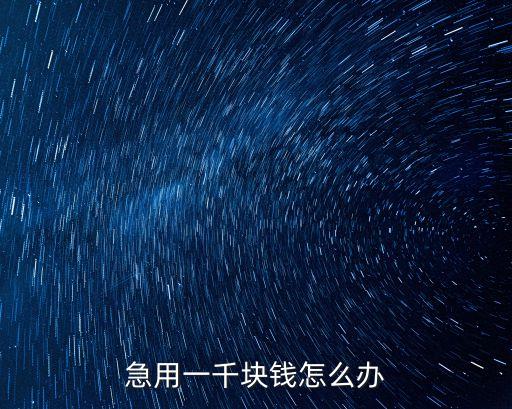 我急需用怎么辦，我急急錢誰能幫幫我貸款又貸不到親戚朋友又借不到錢我該怎么辦