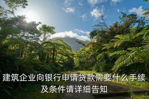 建筑企業(yè)向銀行申請貸款需要什么手續(xù)及條件請詳細告知
