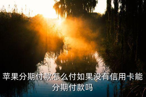 apple分期付款怎么用，蘋果分期付款怎么付如果沒有信用卡能分期付款嗎