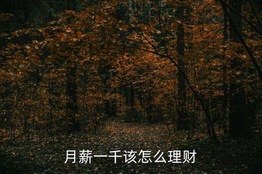 月薪一千該怎么理財(cái)