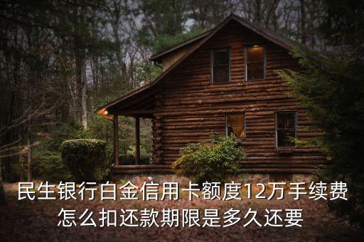 民生銀行白金信用卡額度12萬(wàn)手續(xù)費(fèi)怎么扣還款期限是多久還要