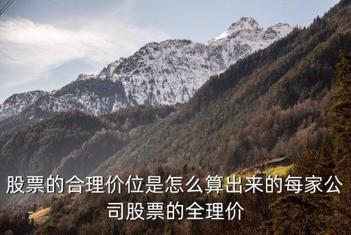 股票的合理價位是怎么算出來的每家公司股票的全理價