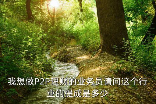 我想做P2P理財?shù)臉I(yè)務(wù)員請問這個行業(yè)的提成是多少