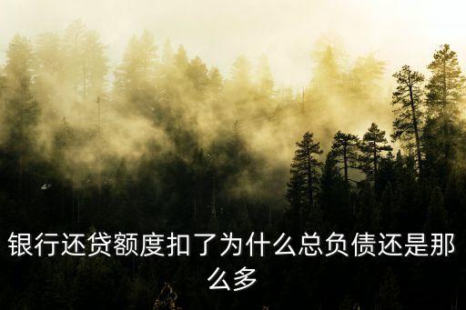 銀行還貸額度扣了為什么總負(fù)債還是那么多