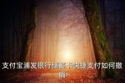 支付寶浦發(fā)銀行儲蓄卡快捷支付如何撤銷