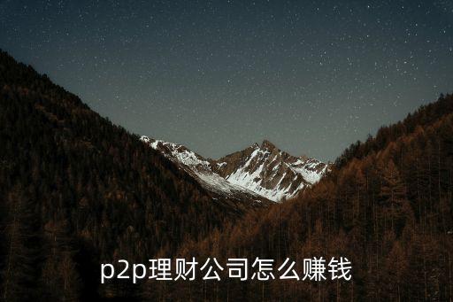 p2p理財公司怎么賺錢