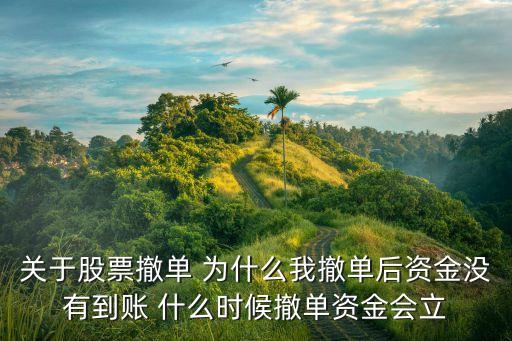 關(guān)于股票撤單 為什么我撤單后資金沒(méi)有到賬 什么時(shí)候撤單資金會(huì)立