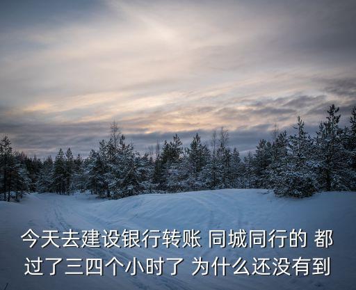 建設(shè)銀行同行轉(zhuǎn)賬怎么沒即時到款，建行同行轉(zhuǎn)賬為什么24小時還未到賬