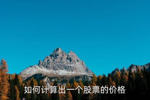 股票買的價格怎么算，如何計算出一個股票的價格