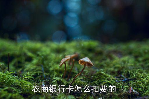 農(nóng)商銀行卡怎么扣費(fèi)的