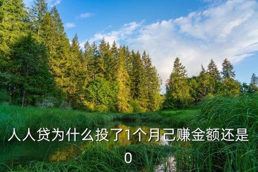 人人貸怎么一直沒收益，人人貸為什么投了1個月己賺金額還是0