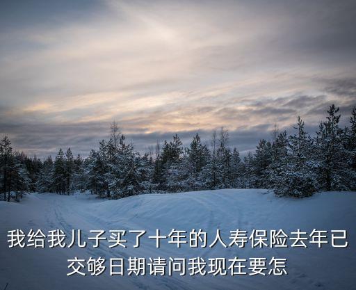 我給我兒子買了十年的人壽保險去年已交夠日期請問我現(xiàn)在要怎