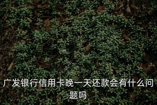 廣發(fā)銀行信用卡晚一天還款會(huì)有什么問(wèn)題嗎