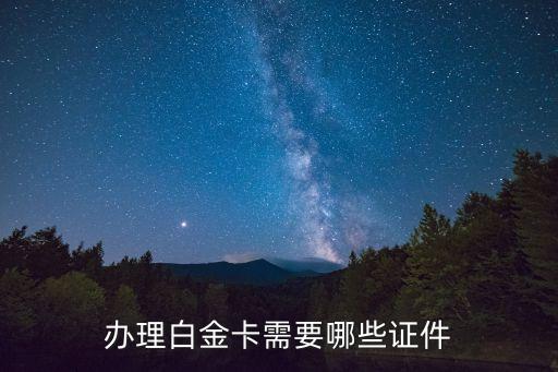 辦理白金卡需要哪些證件