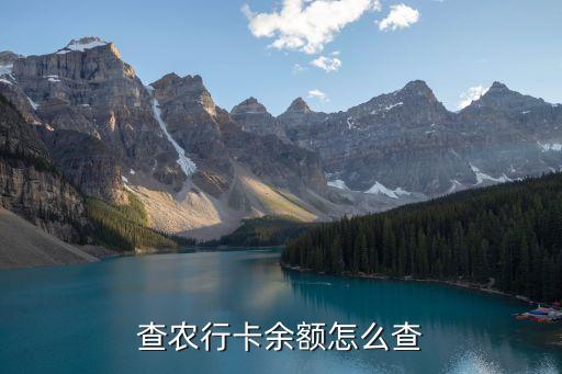 查農(nóng)行卡余額怎么查