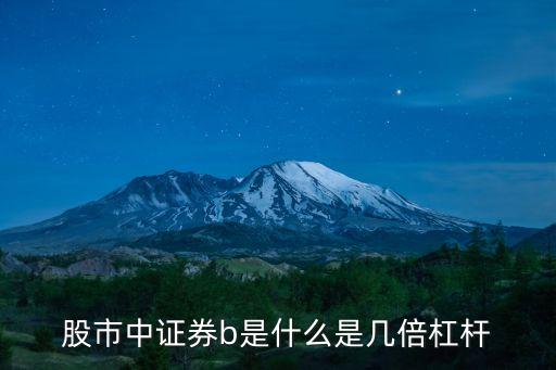 股市中證券b是什么是幾倍杠桿