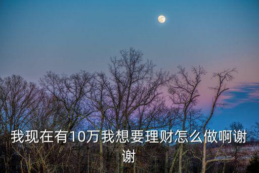 我現(xiàn)在有10萬我想要理財怎么做啊謝謝