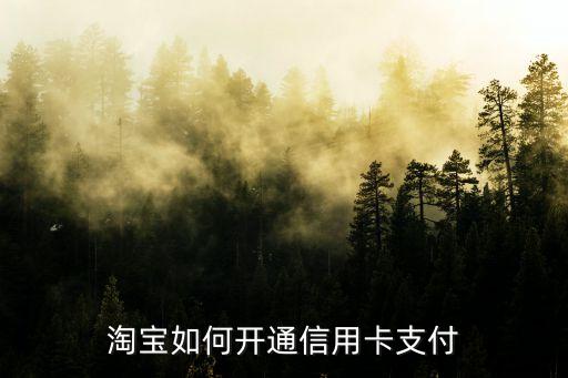 淘寶如何開通信用卡支付