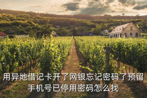 用異地借記卡開(kāi)了網(wǎng)銀忘記密碼了預(yù)留手機(jī)號(hào)已停用密碼怎么找