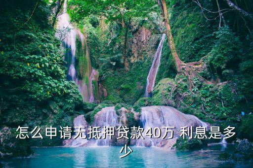 怎么申請無抵押貸款40萬 利息是多少