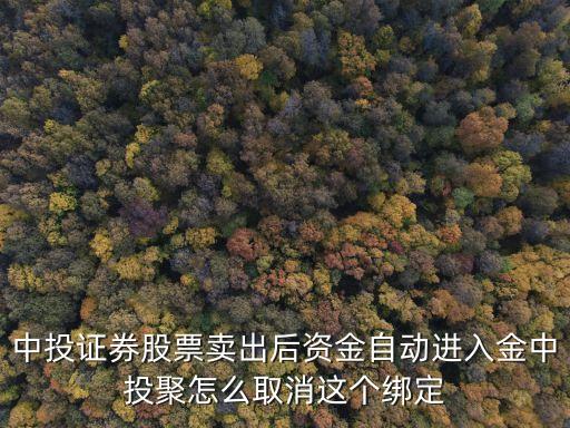 金中投聚金利怎么贖回，中投證券股票賣出后資金自動進入金中投聚怎么取消這個綁定