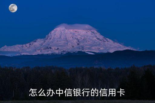 怎么辦中信銀行的信用卡