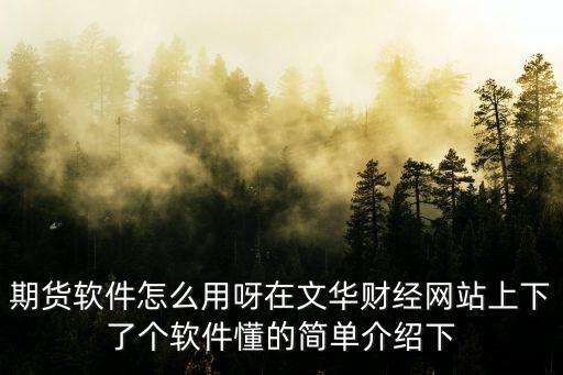 文華財經(jīng)炒期貨怎么用，文華廣發(fā)股指期貨怎么買賣合約